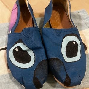 Disney Stitch Painted TOMS shoes with dustbag